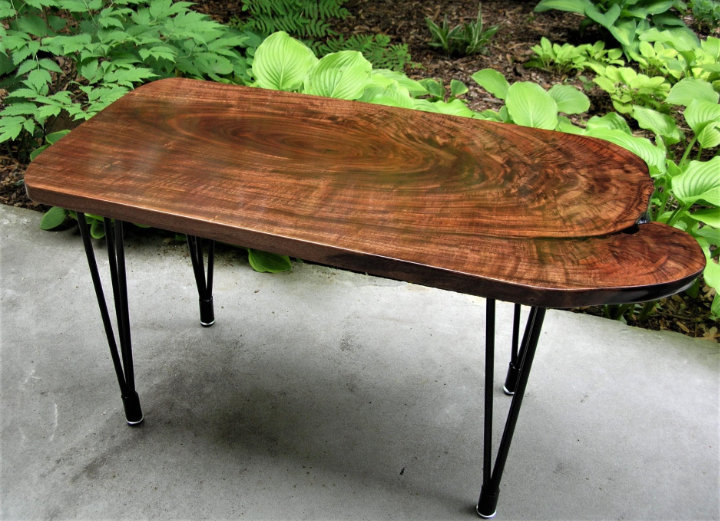 Walnut crotch side table: Mike Kalscheur
