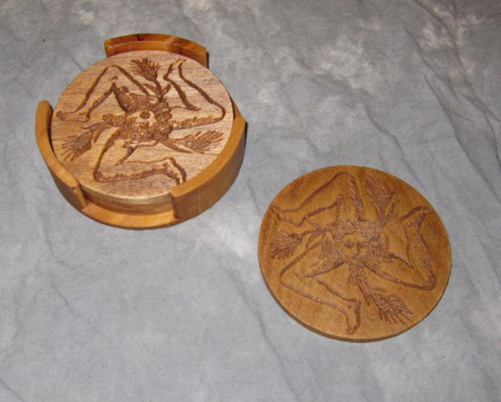 Scott Williamson: Engraved Coasters and Holder