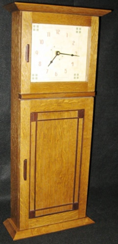 Mission Style Clock: Quarter Sawn White Oak