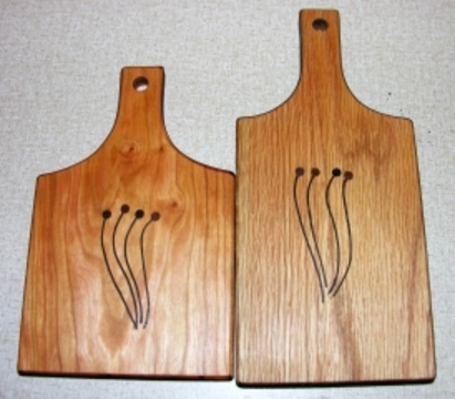Ed Buhot: Cutting boards with flower inlay